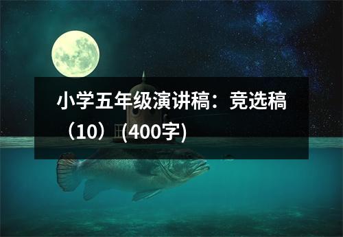 小學(xué)五年級演講稿：競選稿（10） (400字)