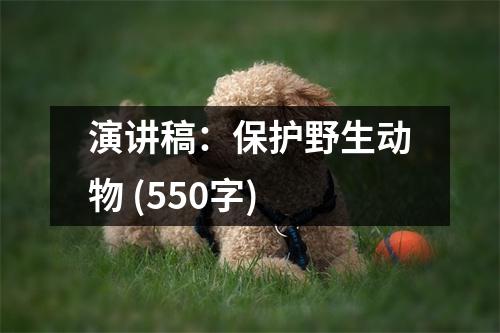 演講稿：保護野生動物 (550字)