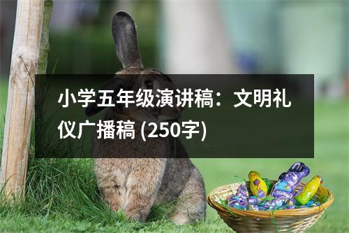 小學(xué)五年級演講稿：文明禮儀廣播稿 (250字)