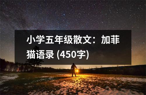 小學五年級散文：加菲貓語錄 (450字)