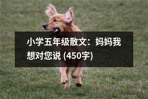 小學(xué)五年級(jí)散文：媽媽我想對(duì)您說(shuō) (450字)