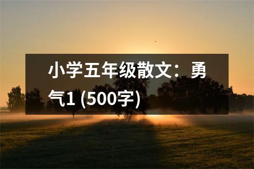 小學(xué)五年級散文：勇氣1 (500字)