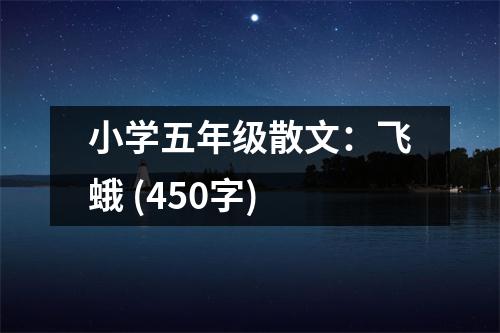 小學(xué)五年級(jí)散文：飛蛾 (450字)