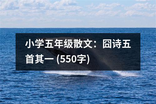 小學五年級散文：囧詩五首其一 (550字)