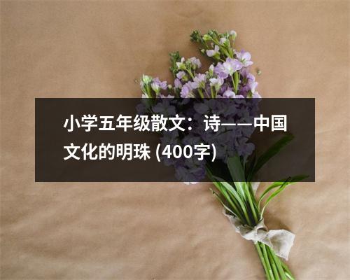 小學(xué)五年級(jí)散文：詩——中國(guó)文化的明珠 (400字)