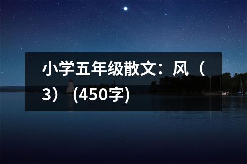 小學(xué)五年級散文：風(fēng)（3） (450字)