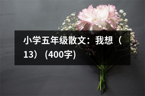 小學(xué)五年級(jí)散文：我想（13） (400字)