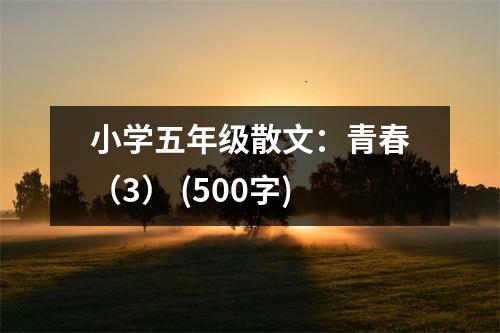 小學五年級散文：青春（3） (500字)