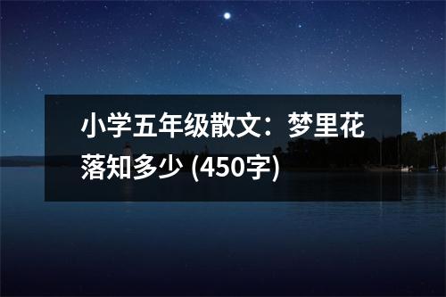 小學五年級散文：夢里花落知多少 (450字)