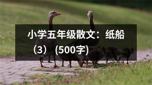 小學五年級散文：紙船（3） (500字)