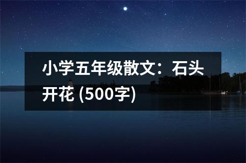 小學(xué)五年級散文：石頭開花 (500字)