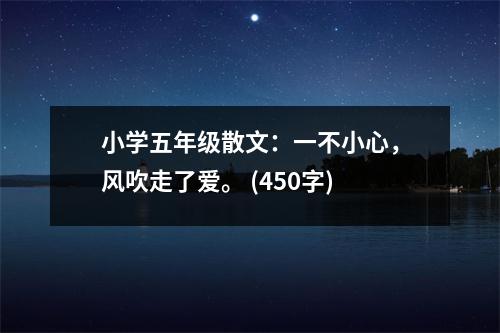 小學五年級散文：一不小心，風吹走了愛。 (450字)