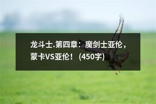 龍斗士.第四章：魔劍士亞倫，蒙卡VS亞倫！ (450字)