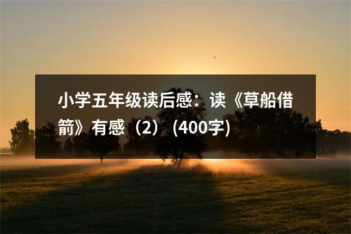 小學五年級讀后感：讀《草船借箭》有感（2） (400字)
