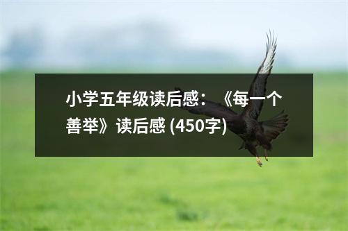 小學(xué)五年級讀后感：《每一個(gè)善舉》讀后感 (450字)