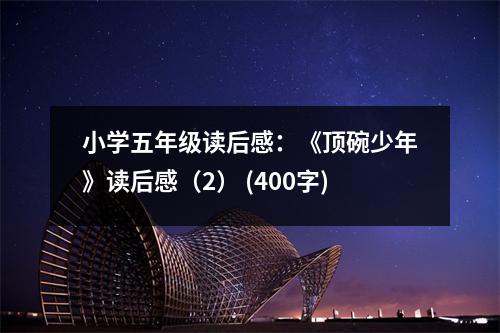小學(xué)五年級(jí)讀后感：《頂碗少年》讀后感（2） (400字)