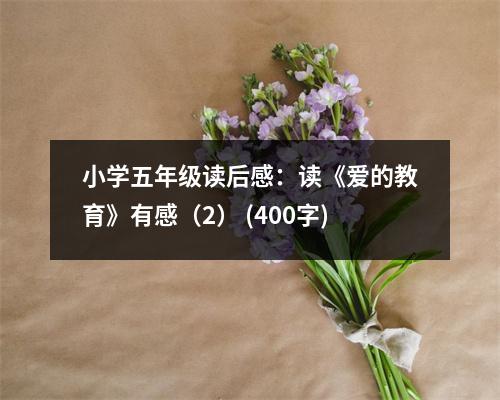 小學(xué)五年級(jí)讀后感：讀《愛(ài)的教育》有感（2） (400字)