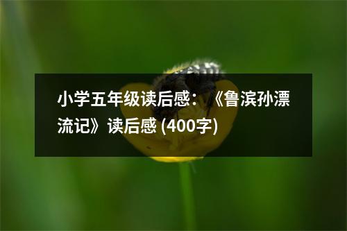 小學(xué)五年級(jí)讀后感：《魯濱孫漂流記》讀后感 (400字)