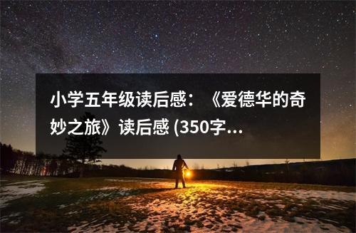 小學(xué)五年級讀后感：《愛德華的奇妙之旅》讀后感 (350字)