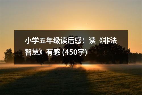 小學(xué)五年級讀后感：讀《非法智慧》有感 (450字)