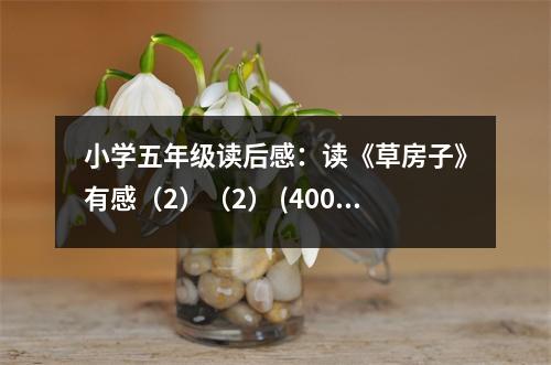 小學(xué)五年級讀后感：讀《草房子》有感（2）（2） (400字)