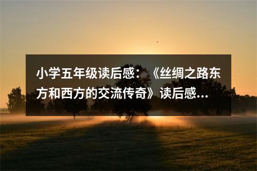 小學五年級讀后感：《絲綢之路東方和西方的交流傳奇》讀后感 (450字)