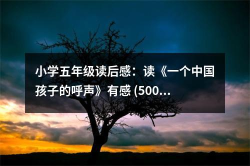 小學(xué)五年級讀后感：讀《一個中國孩子的呼聲》有感 (500字)