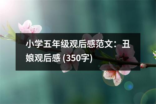 小學(xué)五年級觀后感范文：丑娘觀后感 (350字)