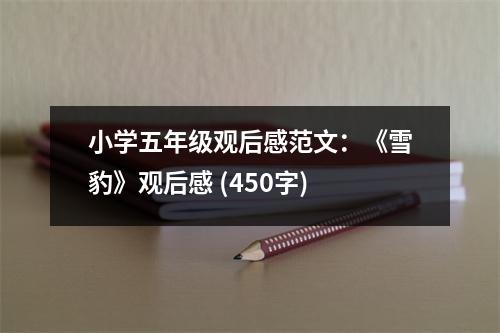 小學五年級觀后感范文：《雪豹》觀后感 (450字)