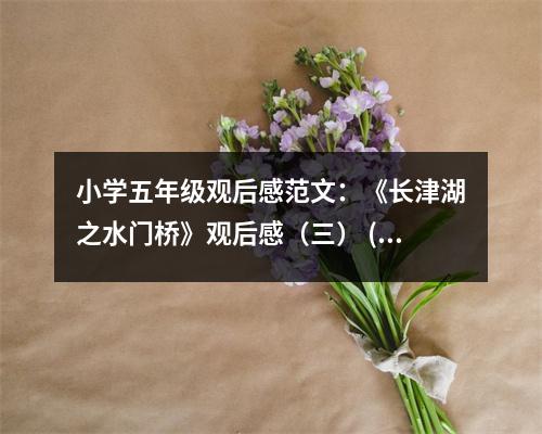 小學(xué)五年級(jí)觀后感范文：《長(zhǎng)津湖之水門橋》觀后感（三） (450字)