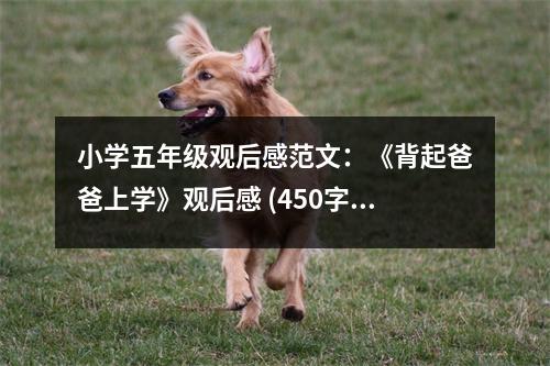 小學五年級觀后感范文：《背起爸爸上學》觀后感 (450字)