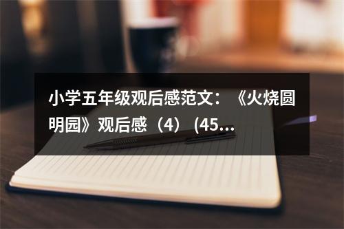 小學(xué)五年級(jí)觀后感范文：《火燒圓明園》觀后感（4） (450字)