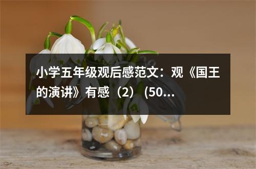 小學五年級觀后感范文：觀《國王的演講》有感（2） (500字)