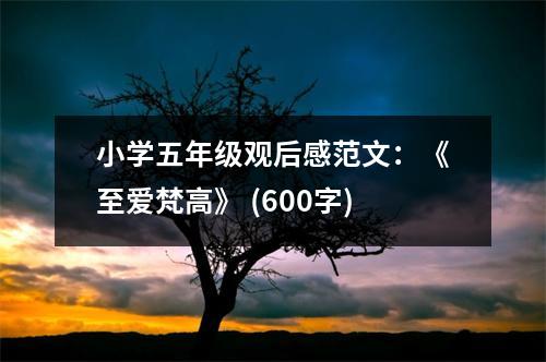 小學(xué)五年級(jí)觀后感范文：《至愛(ài)梵高》 (600字)
