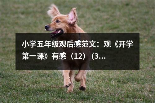 小學(xué)五年級(jí)觀后感范文：觀《開學(xué)第一課》有感（12） (350字)