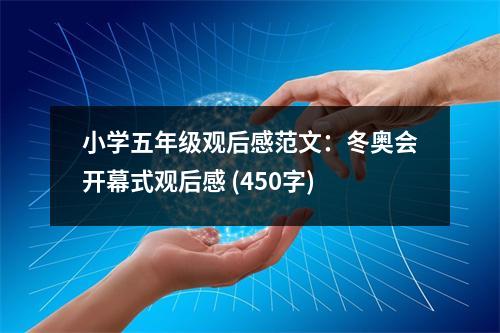小學五年級觀后感范文：冬奧會開幕式觀后感 (450字)