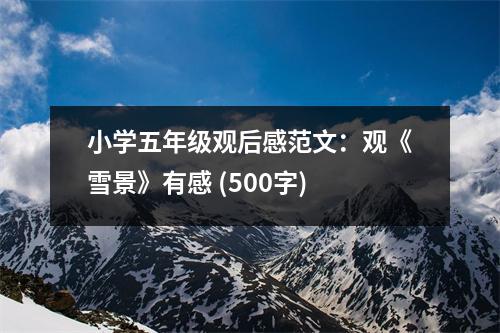 小學(xué)五年級(jí)觀后感范文：觀《雪景》有感 (500字)