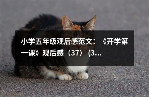小學(xué)五年級(jí)觀后感范文：《開學(xué)第一課》觀后感（37） (350字)