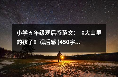 小學(xué)五年級(jí)觀后感范文：《大山里的孩子》觀后感 (450字)
