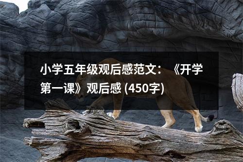 小學(xué)五年級觀后感范文：《開學(xué)第一課》觀后感 (450字)
