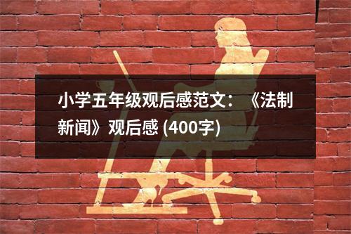 小學(xué)五年級(jí)觀后感范文：《法制新聞》觀后感 (400字)