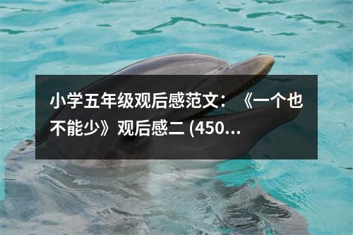 小學(xué)五年級(jí)觀后感范文：《一個(gè)也不能少》觀后感二 (450字)