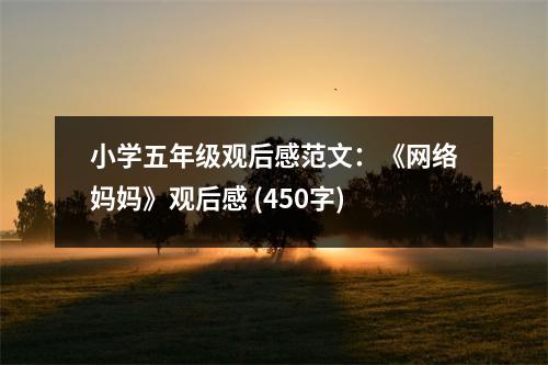 小學(xué)五年級觀后感范文：《網(wǎng)絡(luò)媽媽》觀后感 (450字)