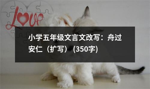 小學五年級文言文改寫：舟過安仁（擴寫） (350字)