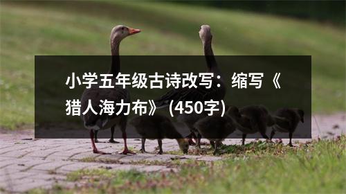 小學(xué)五年級古詩改寫：縮寫《獵人海力布》 (450字)