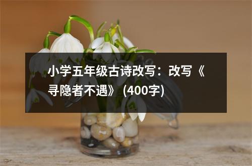 小學五年級古詩改寫：改寫《尋隱者不遇》 (400字)