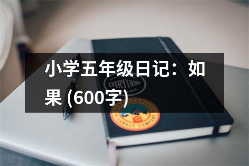 小學五年級日記：如果 (600字)