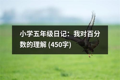 小學五年級日記：我對百分數(shù)的理解 (450字)