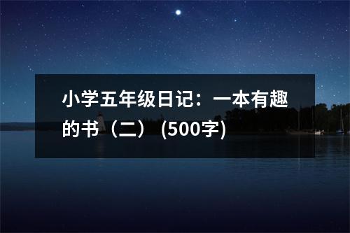 小學(xué)五年級日記：一本有趣的書（二） (500字)