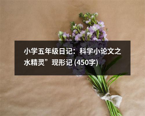 小學五年級日記：科學小論文之水精靈”現(xiàn)形記 (450字)
